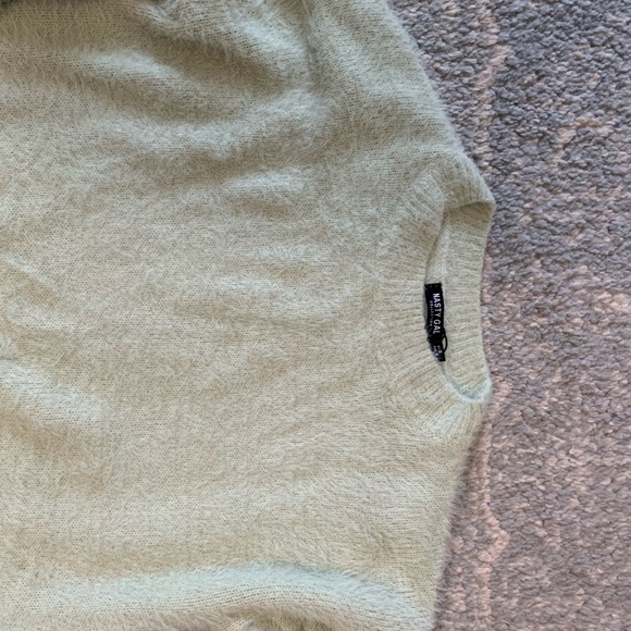 Mint fluffy Knit Wide Leg Loungewear set - Picture 9 of 11